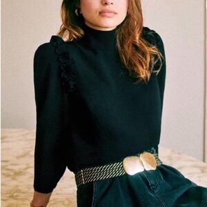 Sézane Jackie Black Elegant Blouse